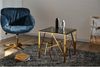 Beistelltisch 55 x 55 cm aus Glas mit Goldenem Designgestell Bild 2