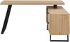 Vente-unique - NAYARO Büromöbel Holz, Platte SchwarzBeige - B 120 cm x H 75 cm x L 150 cm Bild 3