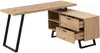 Vente-unique - NAYARO Büromöbel Holz, Platte SchwarzBeige - B 120 cm x H 75 cm x L 150 cm Bild 4