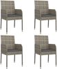 vidaXL Gartenstühle mit Kissen 4 Stk. Poly Rattan Grau 319888 Bild 2