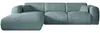 Vente-unique - POGNI Sofa SamtStoff Blau - B 165 cm x H 73 cm x L 280 cm Bild 3
