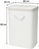 Koopman Wäschekorb Wäschebehälter Faltkorb Weiß Bambus 40x30x60 cm (Stück, 1 St, Packung), Weiß, Faltbar, 60x40x30cm, mit Deckel, Dekorativ Bild 3