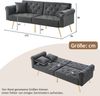 Sofa 2-Sitzer, Sitzfläche 173x75x70 cm, Samt Antique Gray, 3-stufige Rückenlehnenverstellung & vergoldete Metallfüße Bild 4