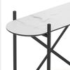 Moderne Design Konsole MARMOL-Plus 100cm weiss Marmor-Dekor Metallgestell Bild 3