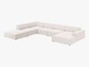 Micadoni Panorama-Ecksofa Jodie 7-Sitzer Links Strukturierter Stoff Megan Helles Beige Bild 2