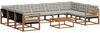vidaXL Outdoor-Sofagarnitur mit Kissen 10 pcs Natürlich und Hellgrau 3369854 Bild 2