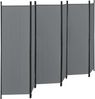 Raumteiler Huesca 6-teilig 300x171 cm Dunkelgrau en. casa Bild 2