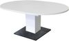 Kulissentisch >Judd< rund ausziehbar bis 144cm, weiss / schwarzstahl - 104/144x76 (D/BxH) Bild 2