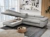 Mks Möbel 'Peter L-form' Ecksofa mit Bettfunktion, Bettkasten & einstellbaren Kopfstützen, Hellgrau, Stoff, mit Topper, links Bild 3