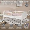 ML-DESIGN Kinderbett Bodenbett Juniorbett inkl. Lattenrost Einzelbett für Kinder Jugendbett, Junior-Bett mit Rausfallschutz & Matratze Bettrahmen aus MDF / Kiefer Bild 2