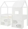 Vente-unique - VALESKIA Bett Holz, PlatteHolz, Platte Weiß - B 102,4 cm x H 190,5 cm x L 198 cm Bild 2