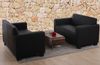 Sofa-Garnitur Couch-Garnitur 2x 2er Sofa Lyon Kunstleder ~ schwarz Bild 3