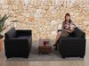 Sofa-Garnitur Couch-Garnitur 2x 2er Sofa Lyon Kunstleder ~ schwarz Bild 2