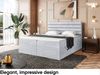MEBLINI Boxspringbett KARIM 160x200 cm mit Bettkasten - H4/Hellgrau Samt Polsterbett - Doppelbett mit Topper & Taschenfederkern-Matratze Bild 3