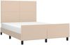 Doppelbett, Polsterbett mit Kopfteil Kunstleder Cappuccino-braun 140x200 cm Bild 3