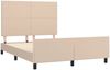 Doppelbett, Polsterbett mit Kopfteil Kunstleder Cappuccino-braun 140x200 cm Bild 4