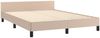Doppelbett, Polsterbett mit Kopfteil Kunstleder Cappuccino-braun 140x200 cm Bild 5