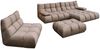 KAWOLA Sitzgruppe VIVIEN Ecksofa rechts Drehsessel Hockerbank Velvet sand 85 x 359 x 510 cm Bild 3