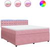 vidaXL Boxspringbett mit Matratze Rosa 180x200 cm Samt 3290123 Bild 2