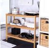 dibea Schuhregal mit 3 Ablagefächern, Schuhschrank, Bambusregal, Standregal, Küchenregal, Wohnzimmerregal, 70 x 26 x 55 cm, naturfarben Bild 2