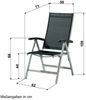 Sieger Bodega Klappsessel klappbar, Aluminium Graphit 62 x 109 x 71 cm Bild 5