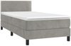 vidaXL Boxspringbett mit Matratze & LED Hellgrau 90x200 cm Samt, Härtegrad: H2 [3134321] Bild 4