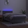 vidaXL Boxspringbett mit Matratze & LED Hellgrau 90x200 cm Samt, Härtegrad: H2 [3134321] Bild 3