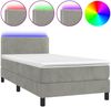 vidaXL Boxspringbett mit Matratze & LED Hellgrau 90x200 cm Samt, Härtegrad: H2 [3134321] Bild 2
