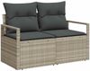 vidaXL Sofa Set mit Kissen 9 pcs Hellgrau Poly-Rattan 3346542 Bild 4
