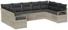 vidaXL Sofa Set mit Kissen 9 pcs Hellgrau Poly-Rattan 3346542 Bild 2