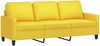 vidaXL 2-tlg. Sofagarnitur mit Kissen Hellgelb Stoff 3201465 Bild 4