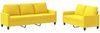 vidaXL 2-tlg. Sofagarnitur mit Kissen Hellgelb Stoff 3201465 Bild 2