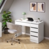 Bellamio 'Nore' Schreibtisch mit 5 Schubladen, beidseitig montierbar, weiß, 75x53x110 cm, Computertisch mit Stauraum