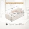 Gemütlicher Cord-Stoff Zweisitzer Sofa – Ohne Montage, weiche Rückenkissen, seitliche Aufbewahrungstasche, Beige Bild 4