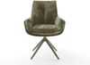 Drehstuhl Clea-Flex Chenille Olive Kreuzgestell breit Effektfinish Titan 360° drehbar Bild 2