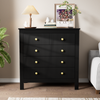 Sideboard mit 5 Schubladen & strukturierter Front, 79 x 39,5 x 80,5 cm, Schwarz Bild 2