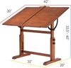 Holz-Zeichentisch 107x76cm höhenverstellbarer Basteltisch Walnuss Bild 3