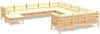 vidaXL 12-tlg. Garten-Lounge-Set mit Creme Kissen Kiefernholz 3097067 Bild 2