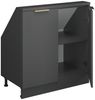 Küchenschrank für Dachschrägen R-Line Anthrazit-Gold 80 cm mit 2 Türen Vicco Bild 3