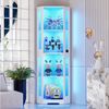 BROTTAR Eckvitrine 4-stöckiger Eckglasanzeigeschrank mit LED -Leuchten (1-St) modernes griffloses Design, 9kg Tragkraft pro Regal Bild 2