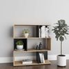 Shelfy - Bücherregal, Büroregal, Raumteiler mit 6 Fächern, asymmetrische Aufteilung, eiche/grau Bild 3