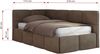 Jugendbett 90x200 ARVO Polsterbett mit Bettkasten, Stauraum & Gasdruckfeder, Modernes Design mit Kopfteil, Multipocket Matratze - Braun Velvet - ELORI LUX - Links Seite Bild 3