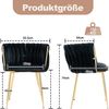 LVHOM Esszimmerstuhl 2er Set mit runden Rückenlehne, Wohnzimmerstuhl aus Samt, Polsterstuhl Wohnzimmerstuhl, schwarzem Gestell Küchenstuhl 2St Bild 3