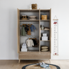 EEFJE Kleiderschrank, Cashmere Beige/Groovy Oak, 3 Türen, 1 Schubkasten Bild 3
