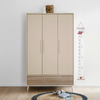 EEFJE Kleiderschrank, Cashmere Beige/Groovy Oak, 3 Türen, 1 Schubkasten Bild 2
