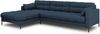 Micadoni Ecksofa Mamaia 5-Sitzer Links Strukturierter Stoff Neve Blau schwarze Beine Bild 2