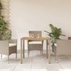 vidaXL Gartentisch Beige 90x90x75 cm Poly Rattan Akazienholz 368124 Bild 3