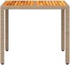 vidaXL Gartentisch Beige 90x90x75 cm Poly Rattan Akazienholz 368124 Bild 5