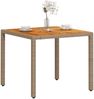 vidaXL Gartentisch Beige 90x90x75 cm Poly Rattan Akazienholz 368124 Bild 4