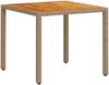 vidaXL Gartentisch Beige 90x90x75 cm Poly Rattan Akazienholz 368124 Bild 2
